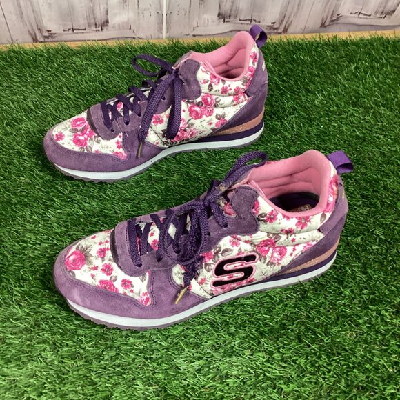 Sketchers Hollywood Rose Sneakers Pink Purple Floral 11 - Picture 5 of 11